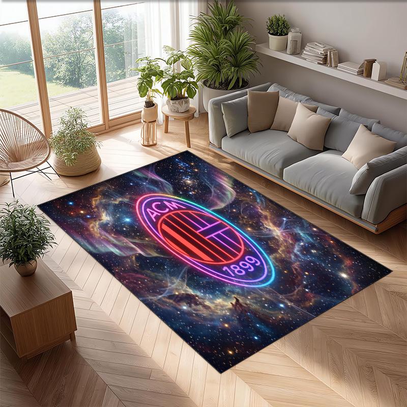AC Mailand Bedruckter Flanell Teppich Rutschfest Weicher Polyester Boden Teppich Indoor Dekor Matte für Schlafzimmer Wohnzimmer Sofa Spielzimmer Heimdekoration