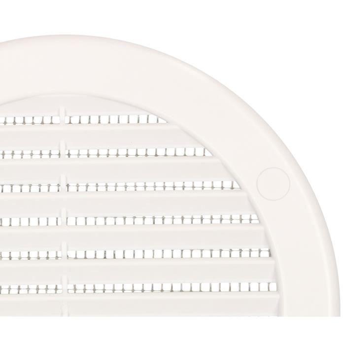 Grille D'aération - KOTARBAU - Ronde - Fi 125 Mm - Blanc - Moustiquaire Intégré