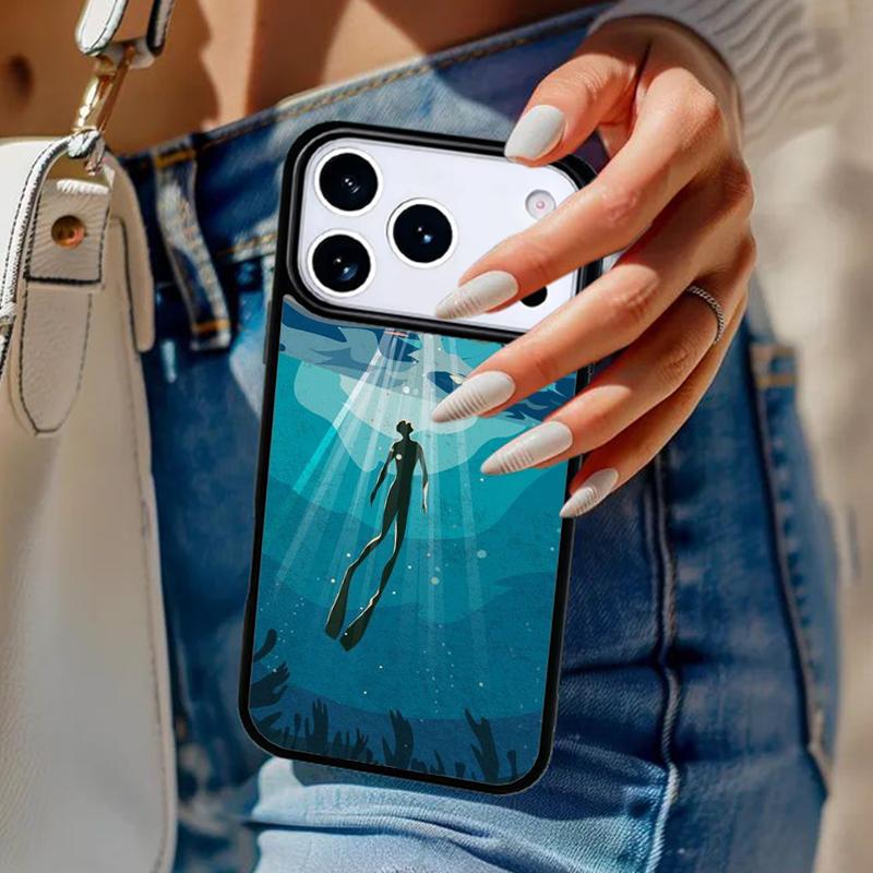 

Scuba Diver Diving soft Phone Case For iPhone 17 Air 14 15 13 12 Max Cover For Apple 16e 11 Pro Max Plus Coque iPhone 16plus