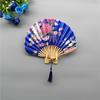 Shell Fan No Burr Non-breakable Festival Gift with Tassel Decorative Vintage Style Floral Print Kimono Japanese Style Hand Fan Home Supply