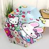 1pc Hello Kitty & Little Twin Stars Automatic Folding Umbrella - Portable 3-Fold Design with 8-Rib Iron Frame, Perfect for Outdoor Use, Festive Gifts,