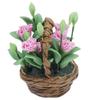 1:12 Scale Miniature Clay Flower Simulation Carnations Cane Basket Doll House Decoration