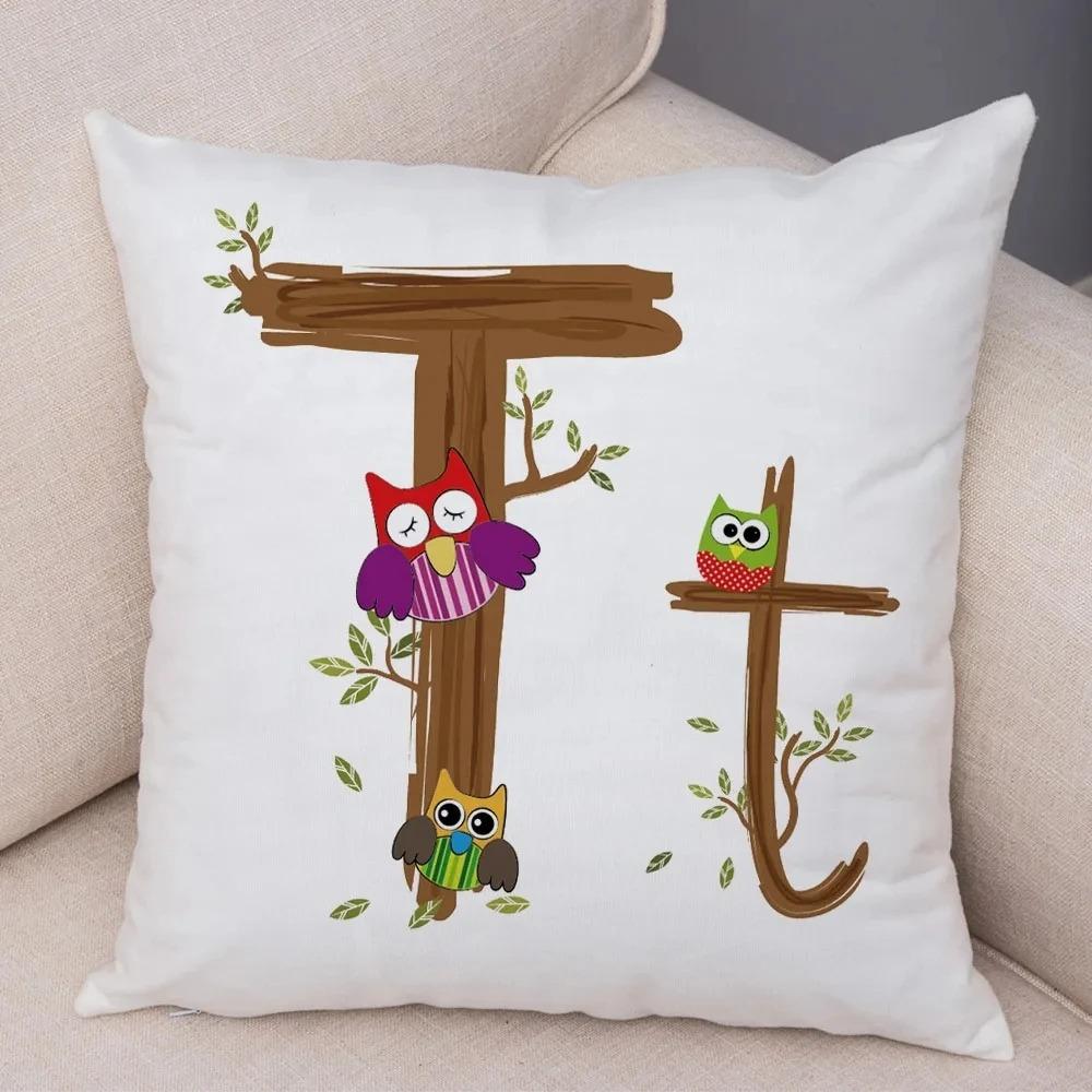 Owl Letter Decorative Pillowcase Car Ornaments Office Living Room Sofa Home Pillowcase