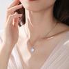 Pure Silver Moonstone Clavicle Necklace for Women - Birthday or Christmas Gift for Girlfriend