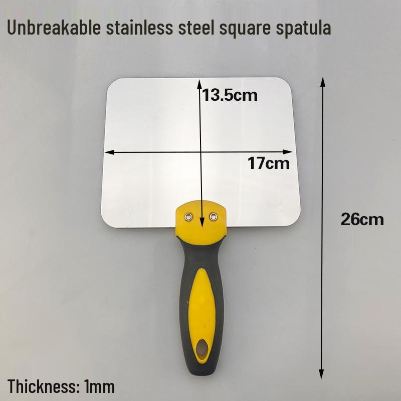 Stainless Steel Gray Curved Fan-Shaped Spatula and Putty Scraper with Thickened Handle - Free Shipping