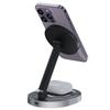 Adjustable 3-in-1 Foldable Magnetic Wireless Charger for iPhone, Apple Watch, and Earphones.