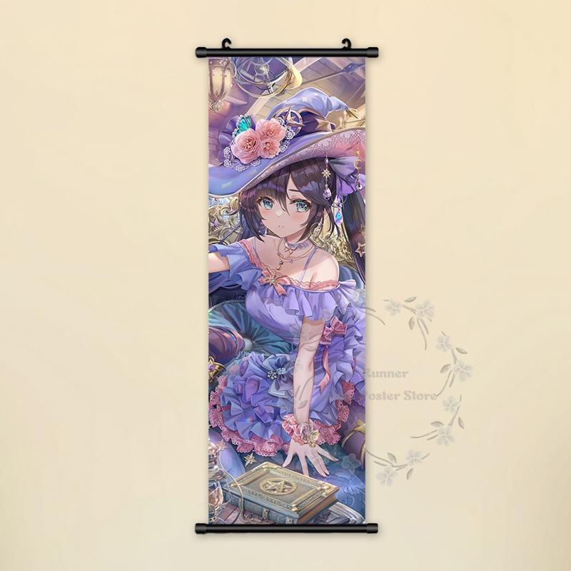 Impact Genshin Poster Anime Hot Games Wall Artwork Hutao Klee Vendi Canvas Painting Print Hanging Scroll Home Decoration Gift
