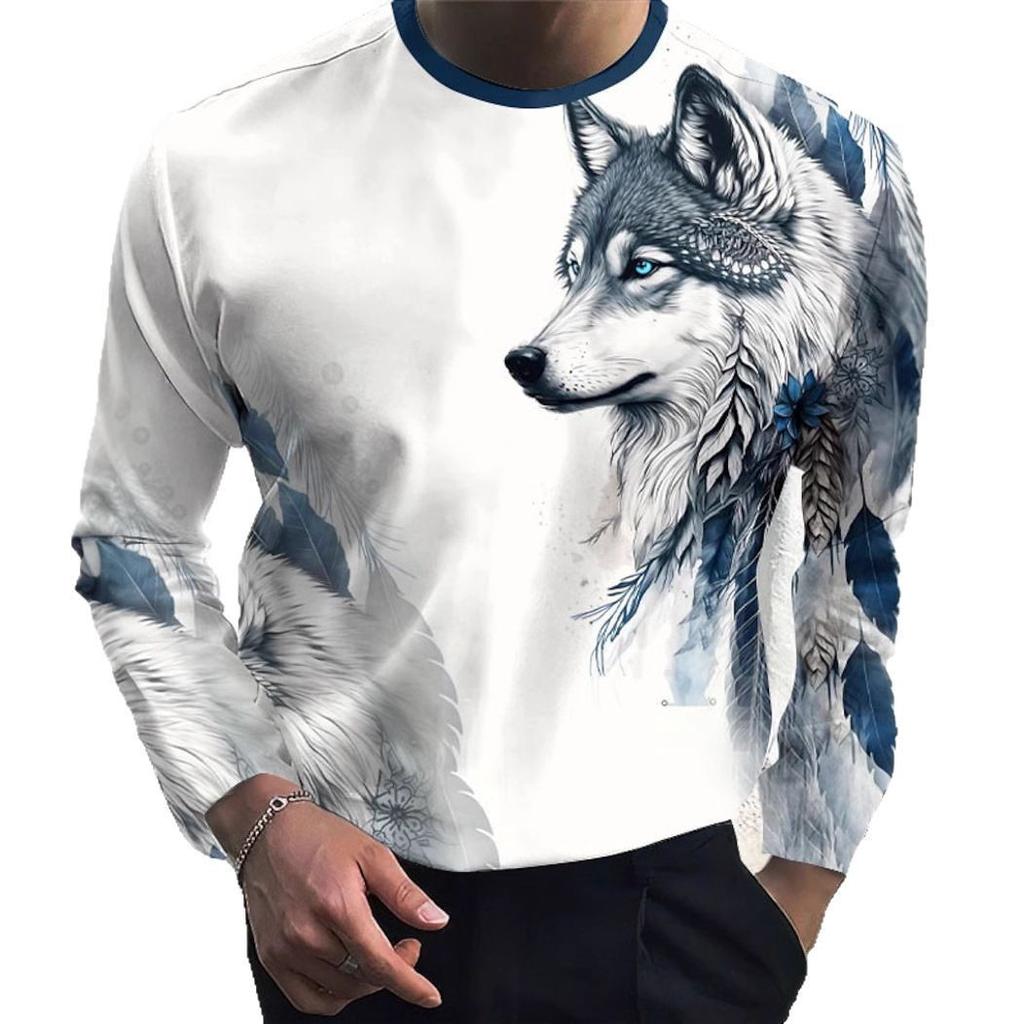 women o neck long sleeve 3d print t shirt