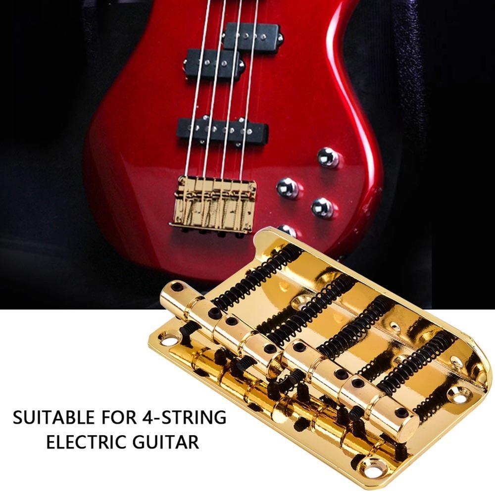 4 String Electric Bass Bridge Golden Color Bass Guitar Bridge Electric Bass Guitar