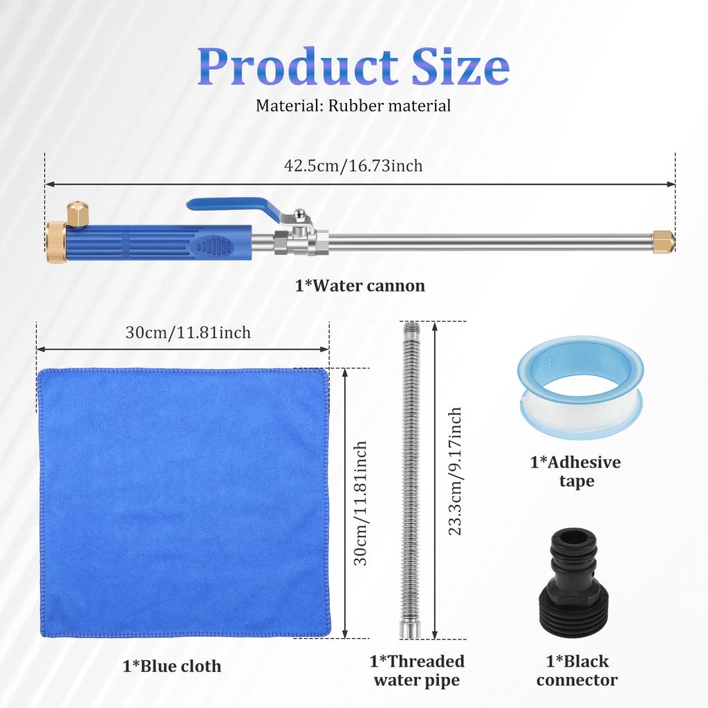 Jet Nozzle Power Washer for Garden Hose Versatile High Pressure Power Wash Gun Washer Wand for Car Washing Garden Cleaning Patio