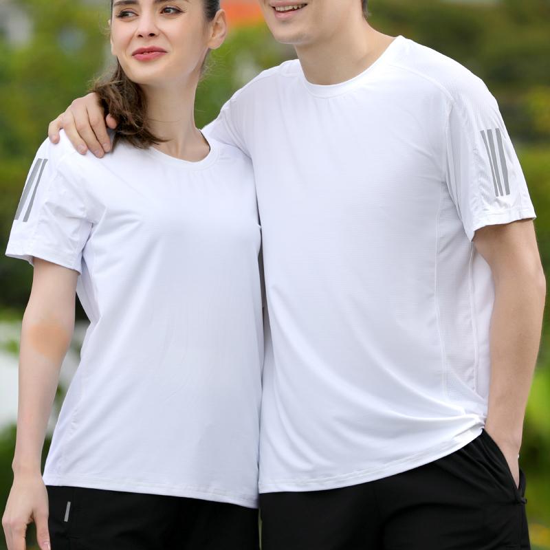 T-shirt Estiva Sportiva in Seta Ghiaccio Uomo Magliette a Maniche Corte da Corsa Uomo T-shirt Sottile Monocolore Top Felpa Unisex Elasticità