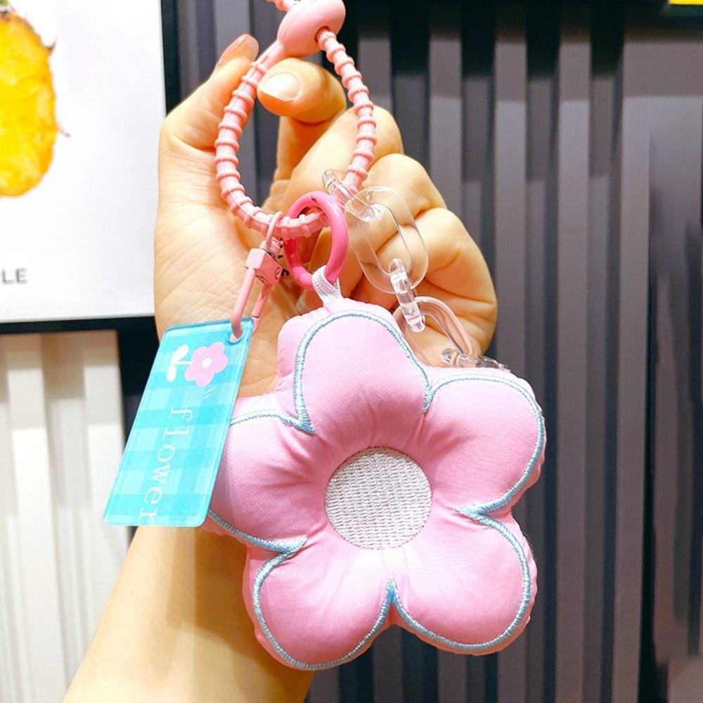 Acrylic Chain Flower Bag Pendant Cloth Floral Lanyard Kawaii Fresh Backpack Decoration  Gift