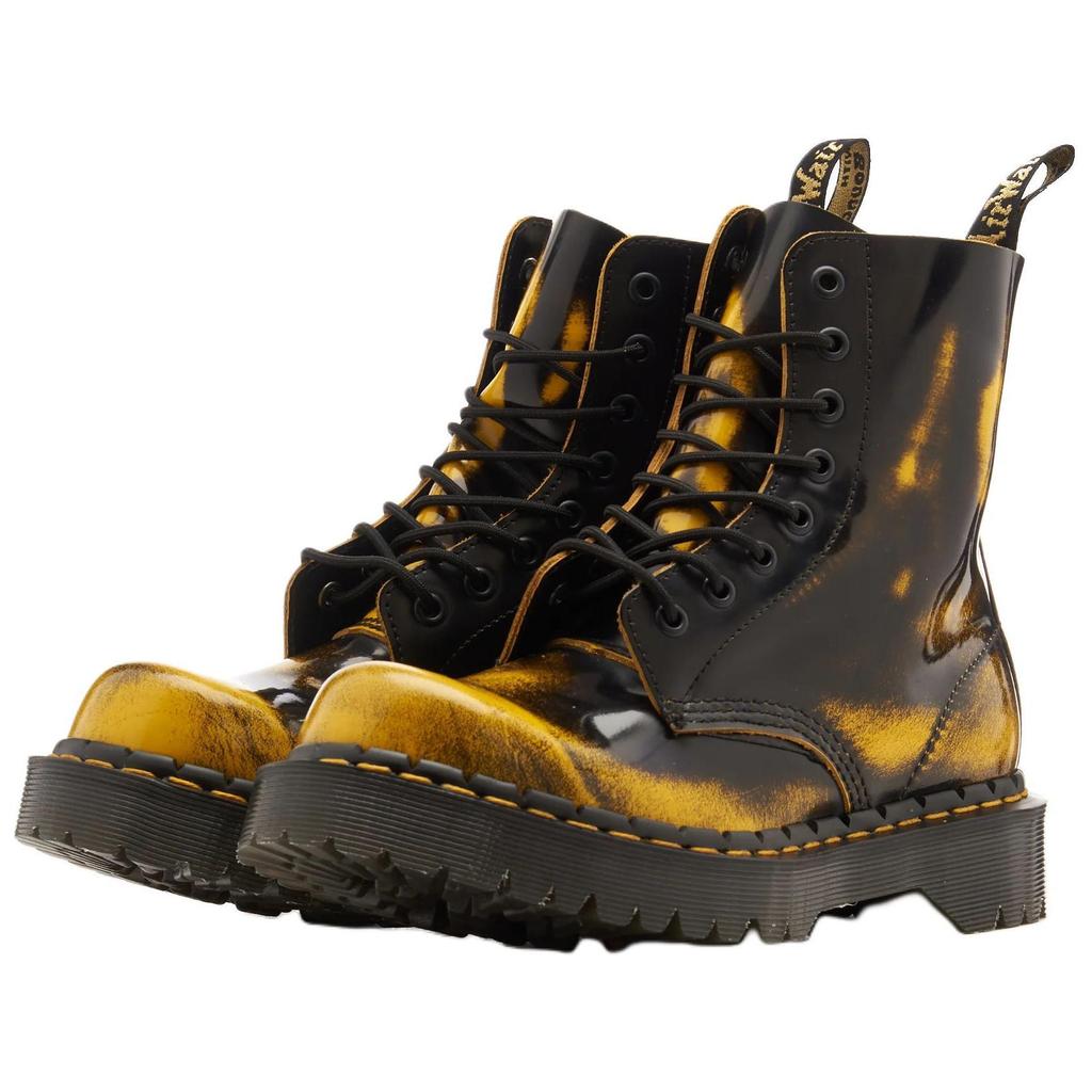 Dr. Martens 1460 Pascal Bex Fashion Comfortable Versatile Short Boots Unisex Boots Black Yellow 31862005