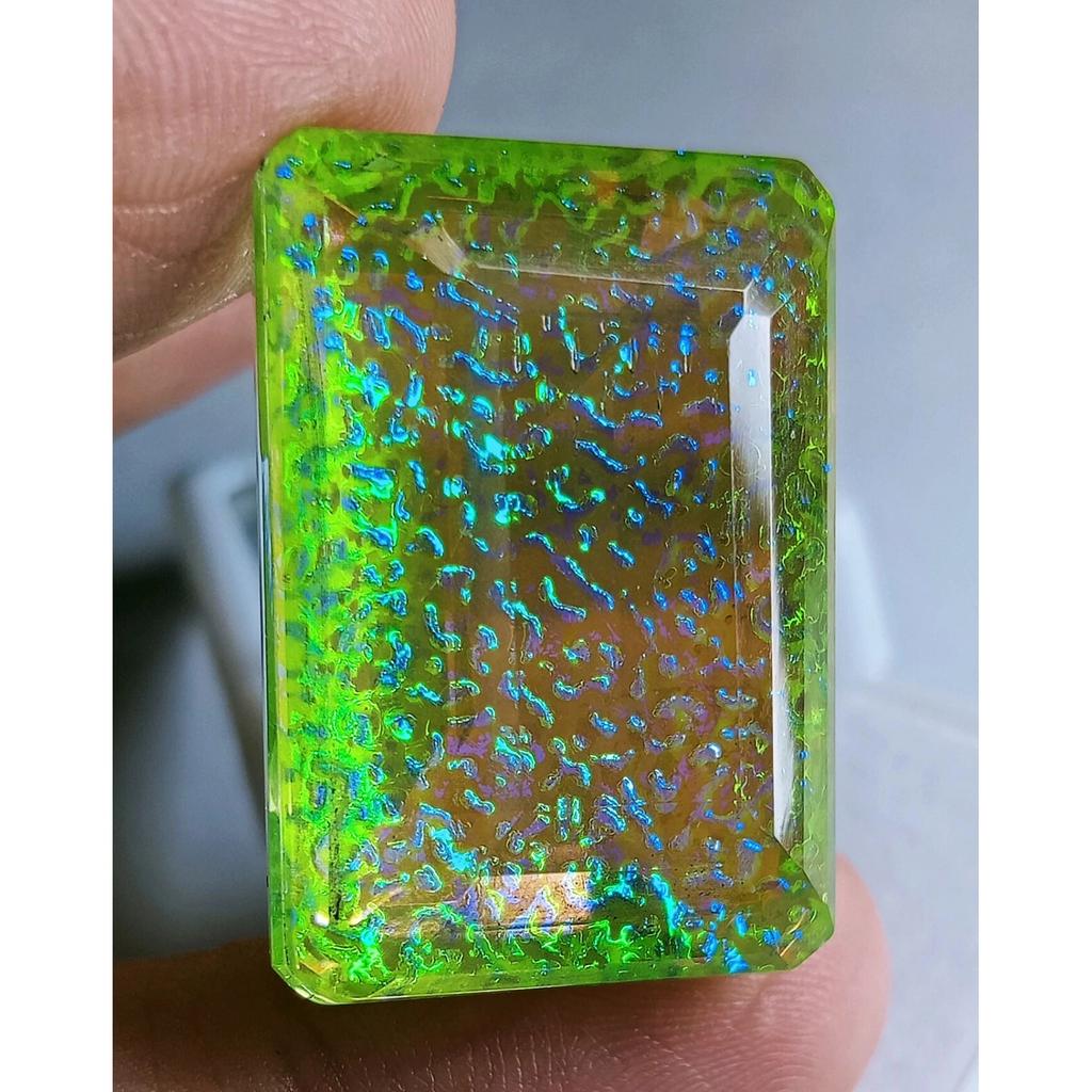 Emerald Cut Natural Monarch Fire Opal Doublet 65-67 Ct Stunning Gemstone
