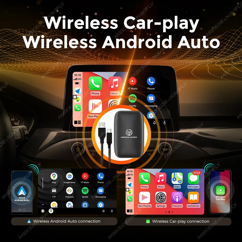 Wireless and Wired CarPlay Android Auto Ai Box Universal Car Upgrade Support Netflix YouTube Navigation GPS Mirror Link Adapter