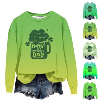 Moletom Feminino Casual de Manga Comprida Solto Estampado