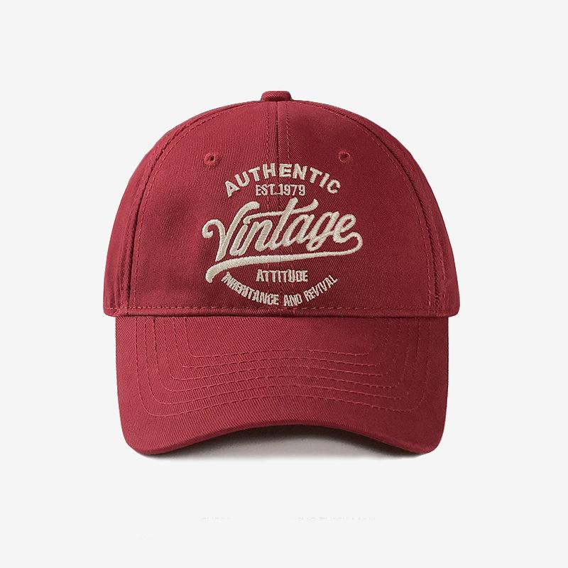 Retro English Embroidery Baseball Cap, Casual Streetwear Style, Unisex