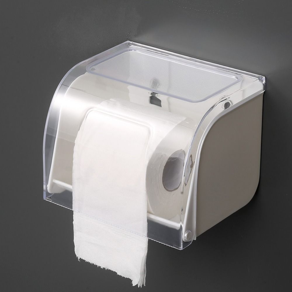 Wall Mounted Toilet Paper Holder Non Perforated Roll Paper Box Durable Tissue Holder Kitchen