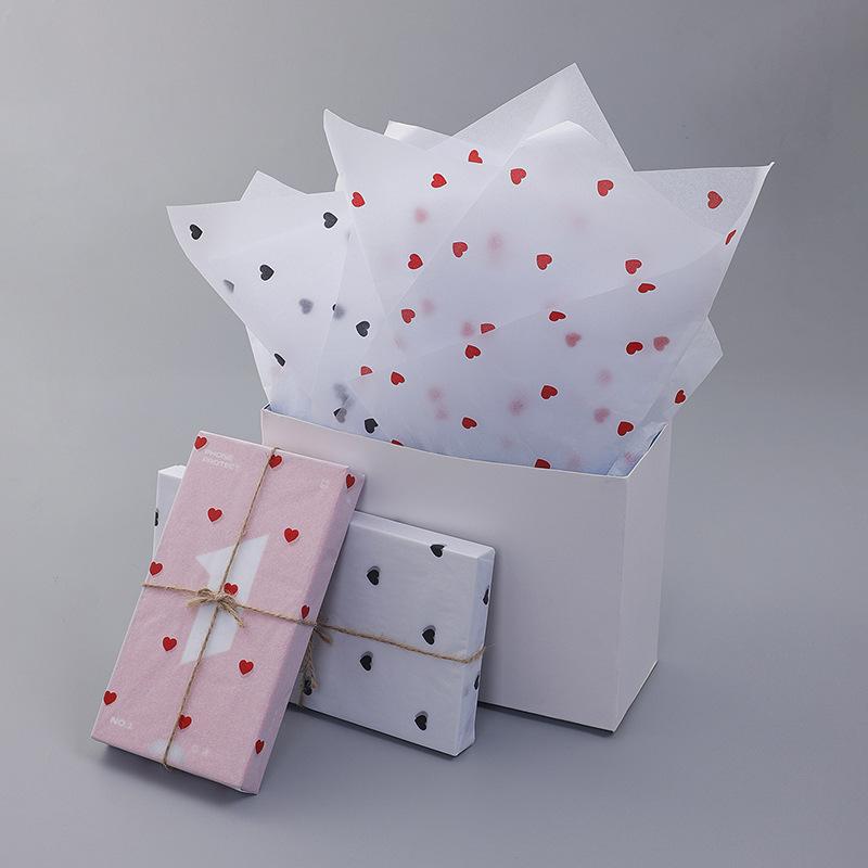 40 Blätter Kleines Pfirsichherz Papier Blumiges Futterpapier Beutel für Blumengestecke Feiertage Geburtstage 50x35cm