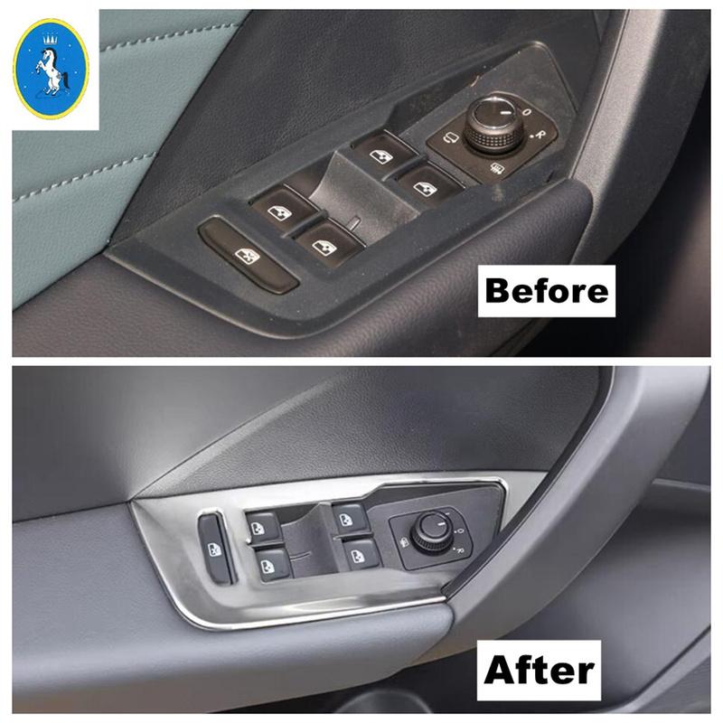 Car Rear Air Outlet / Window Lift Button / Glove Storage Box Cover Trims Accessories For VW Volkswagen Tharu / Taos 2018 -