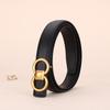 Women's Retro Slim Genuine Leather Belt, Versatile and Fashionable, for Dresses and Jeans, with Pin Buckle Decor.