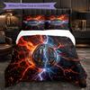 AC Milan Pattern 3?Pieces Bedding Set Soft Microfiber Duvet Cover with Pillow Cases for Bedroom