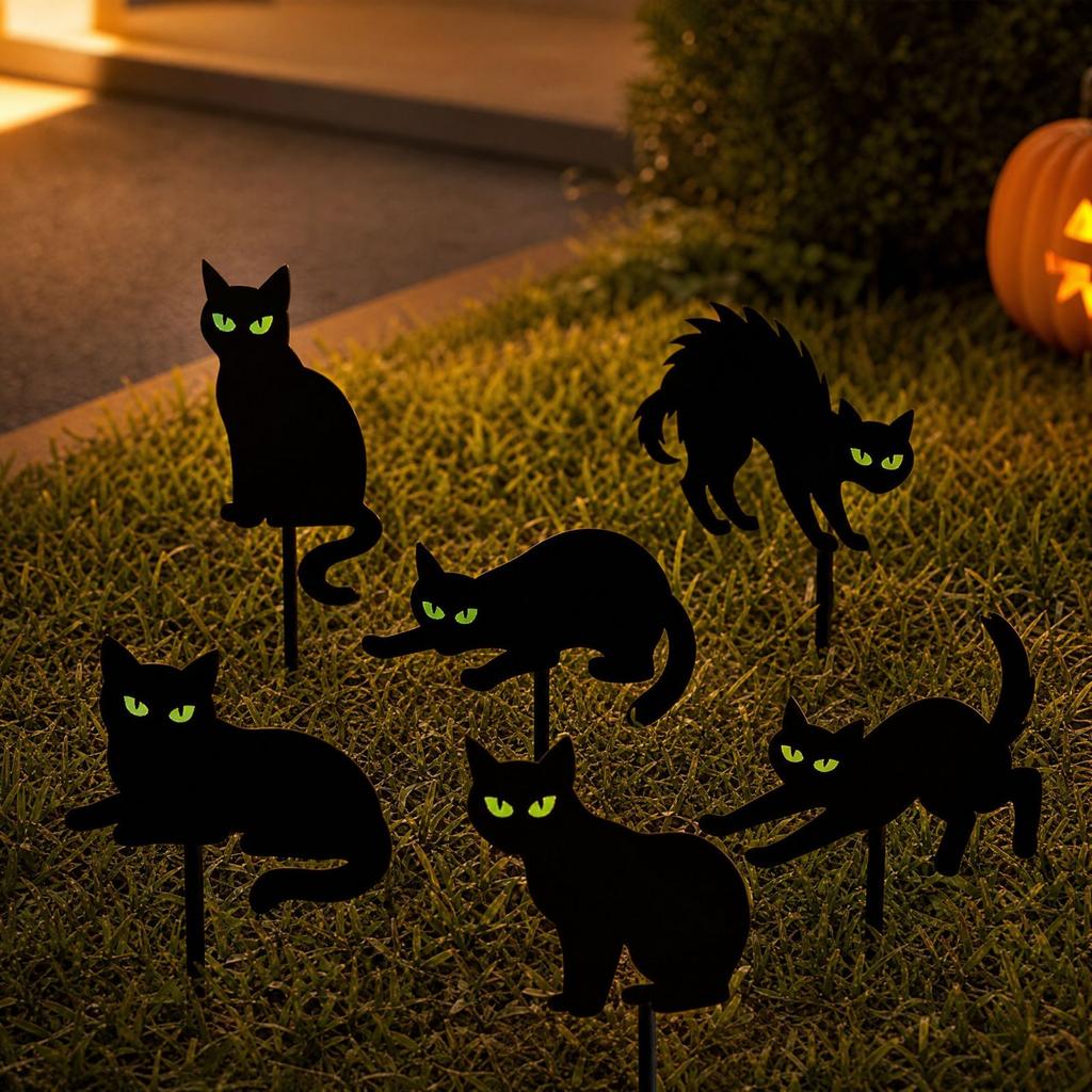 Halloween Yard Sign with Glowing Eyes and Ground Stake for Outdoor Decor