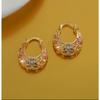 1Pair Elegant Retro Carved Hollow Hoop Earrings, Exquisite Accessories For Women, Perfect Jewelry For Holiday Weddings