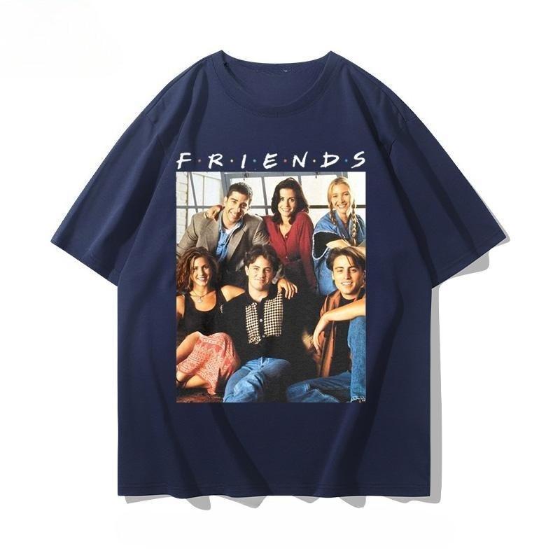 American Tv Series Related Products Friends Shortsleeved Summer Unisexs Unisexs Pure Cotton Loosefitting Base Clothing