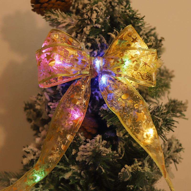 Weihnachtsband Lichter Baumschmuck Leuchten Lichterketten Batteriebetrieben Band für Weihnachtsdekoration Hochzeiten Neujahrsdeko