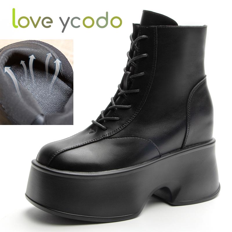 

Женские и школьные ботинки Marton на платформе в стиле ретро, ​​осенние и зимние модные кожаные ботинки 33