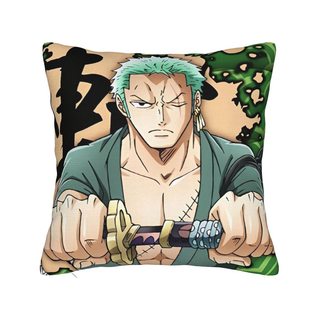 Luffy Anime Zoro Square Pillow Case Anime Cushion Covers Funny Polyester Decorative Throw Pillow Case Cover for Living Room