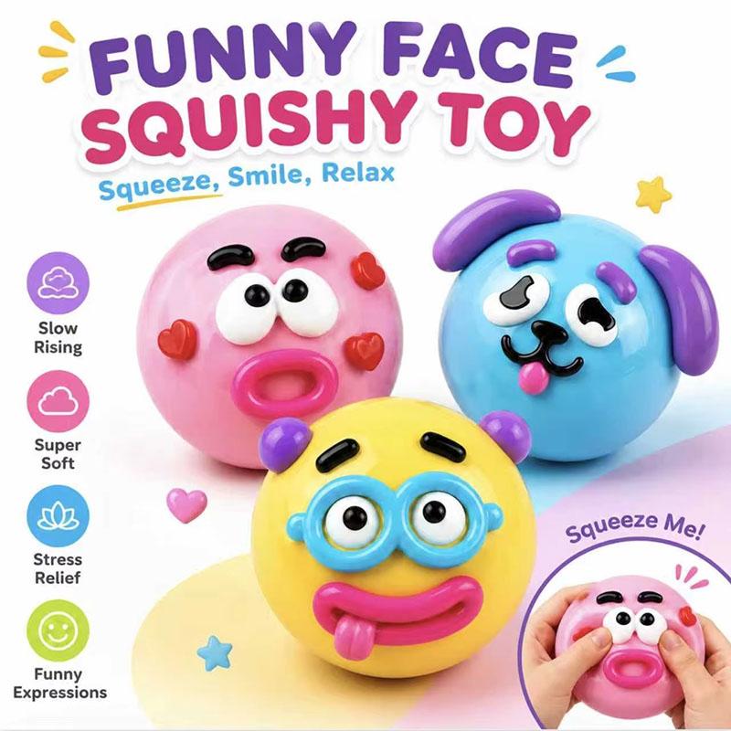 Smushers Squishy Curiosidades Divertidas Cara de Perro Intercambio Squishy Juguete Blando Moldeable Lindo Rebote Lento Juguete para Apretar, Regalo Sensorial Relajante