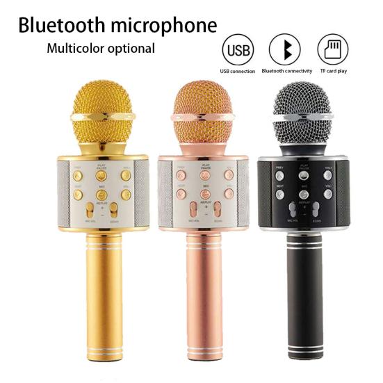 Bluetooth Wireless Karaoke Microphone Phone Music Player Record KTV MIC Speaker