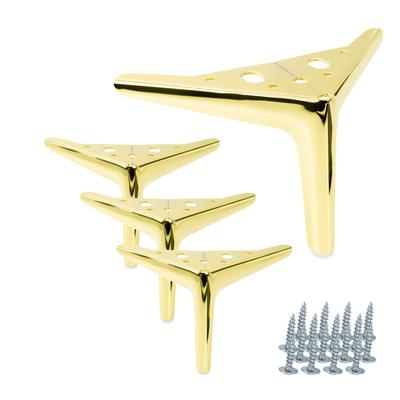 Set of 4 Furniture Legs Anchor Elegant Gold Chrome Height 12 Cm