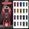 Remote Smart Car Key Case Cover Fob Accessories Solid Color Abs For Porsche Panamera Macan 718 Taycan 911 Cayman Boxster 9Ya 971