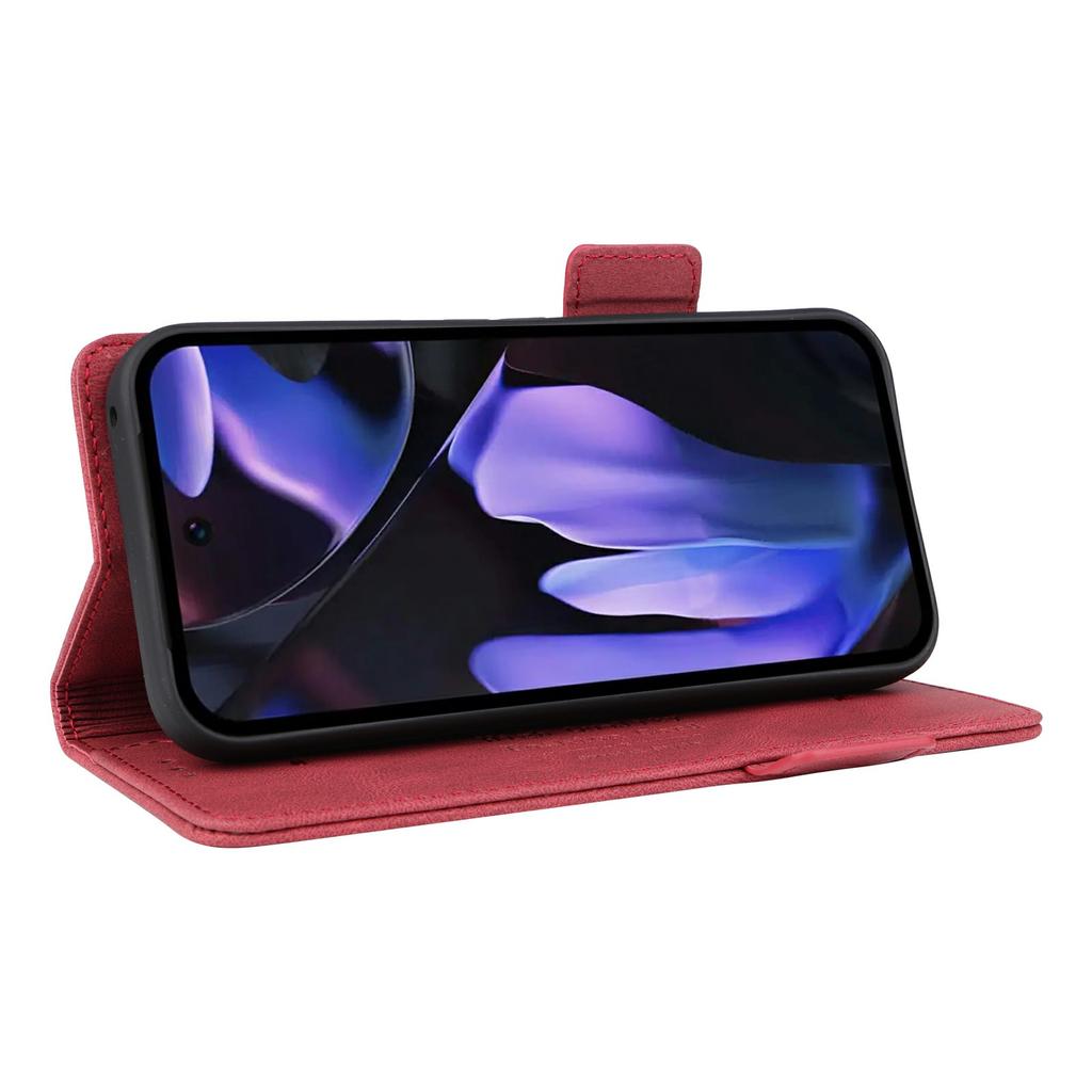 For Google Pixel 9a Case Leather Wallet Flip Phone Cover with Hardware Decor