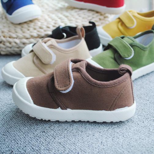 Jarní a podzimní pánské a dámské plátěné boty pro děti, spolužáci z mateřské školy, protiskluzové boty na suchý zip, vnitřní boty Baotou