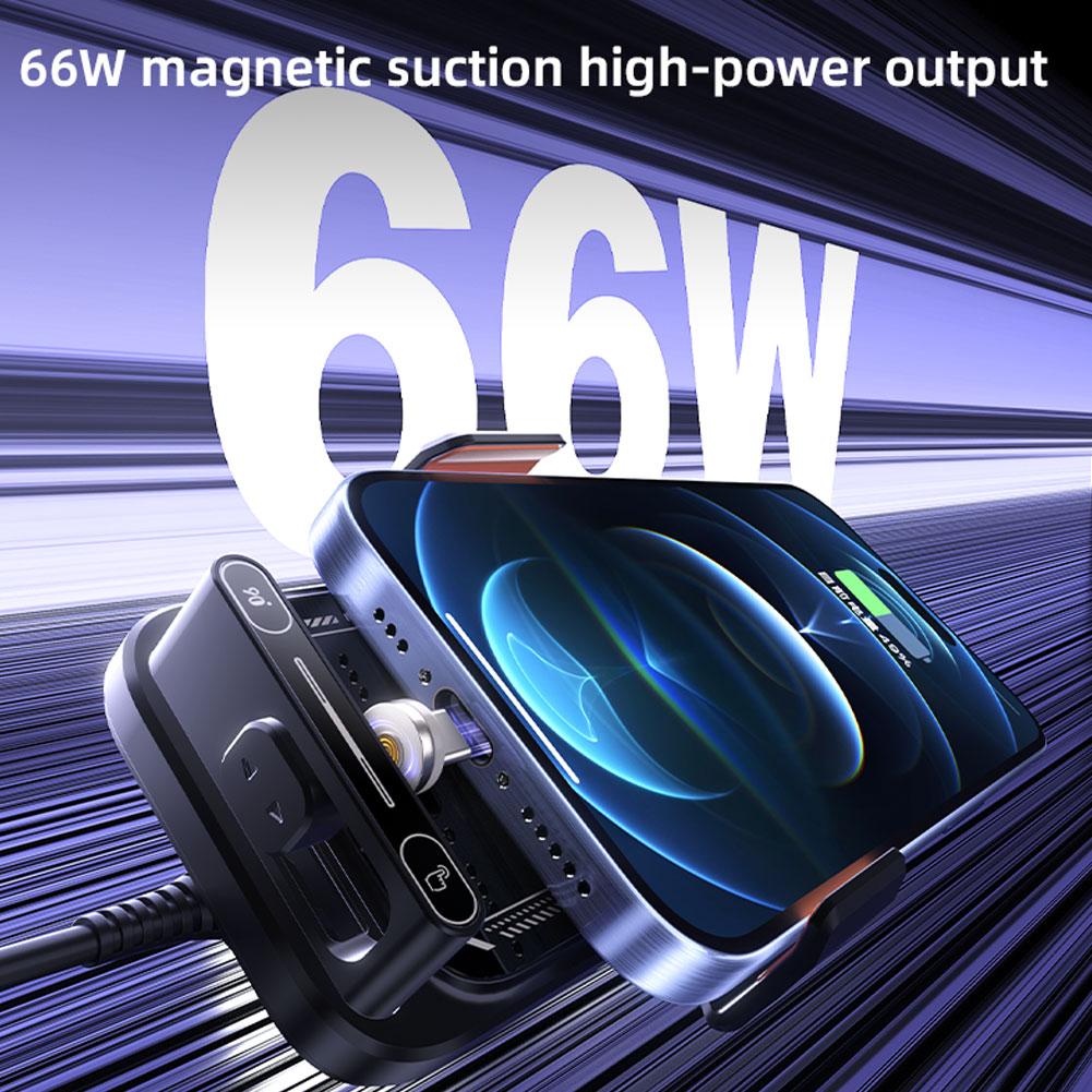 15W Car Wireless Charging Phone Holder Smart Auto Sensing Magnetic Mount For Air Vent Navigation Auto Charger Stand