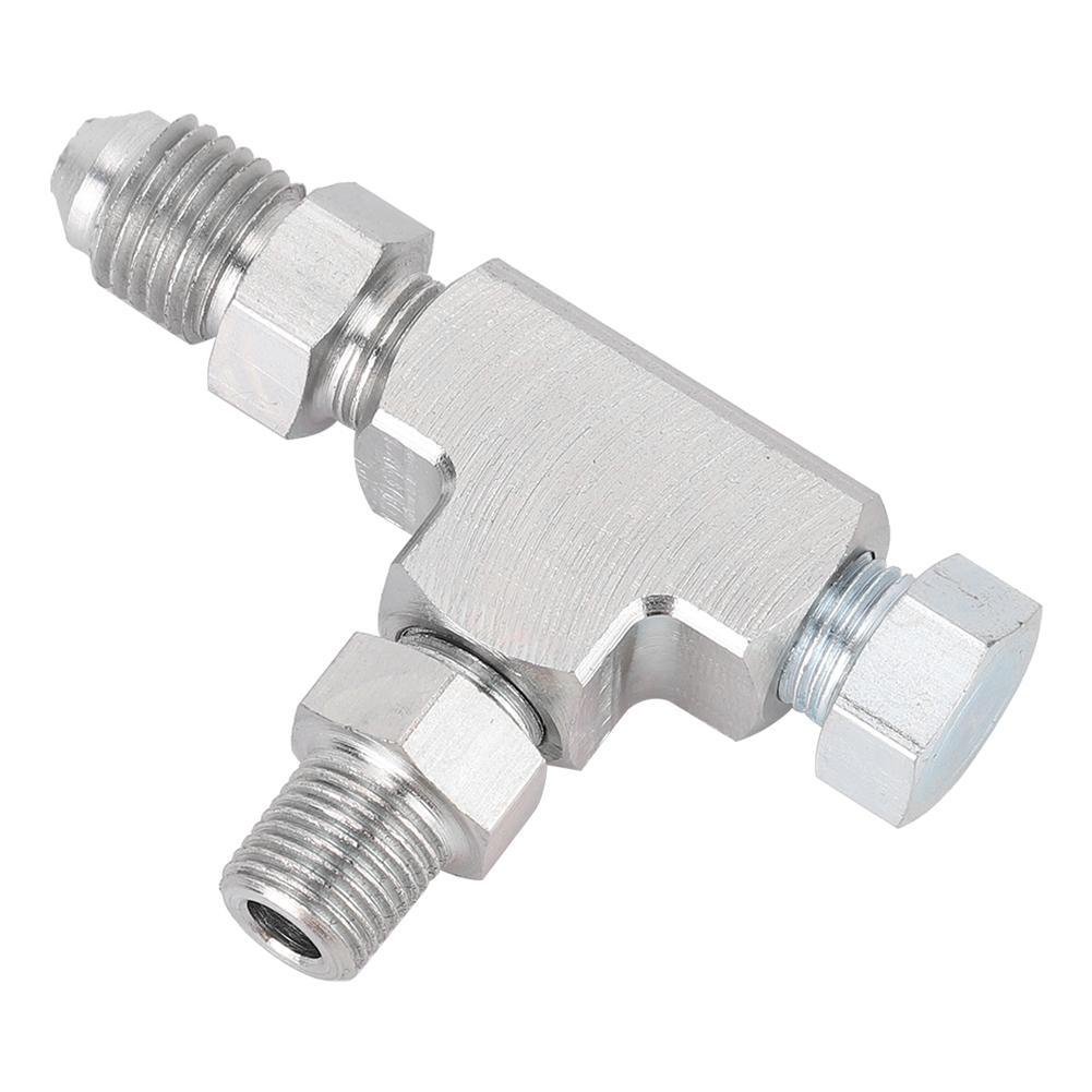 Adapter Fitting Tee 3 Way 1 8  NPT to 4AN & Plug Block Oil Feed Pressure Sensor