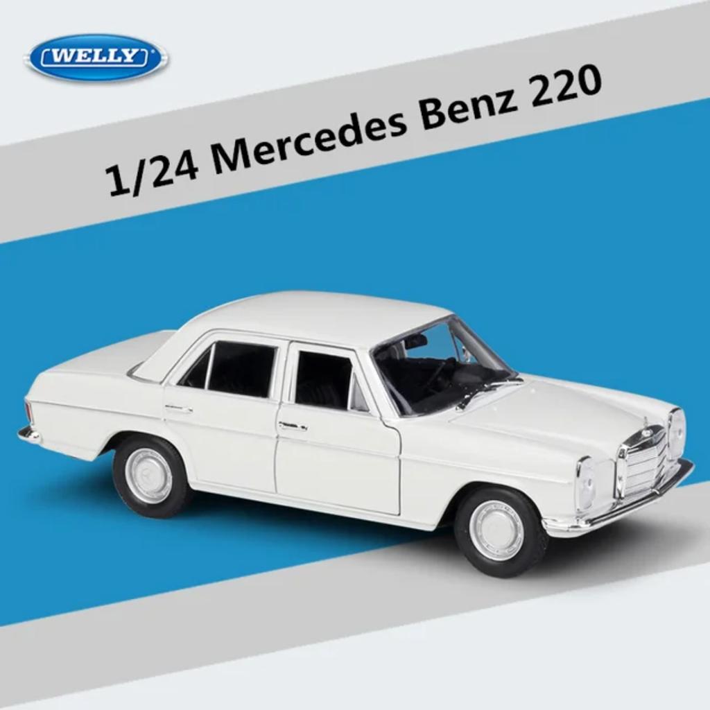 Welly Modèle de Voiture Classique en Alliage Mercedes-Benz 220 à l'Échelle 1/24 Simulation Moulage sous Pression Jouet en Métal Collection de Modèles de Voitures Anciennes Rétro Cadeau