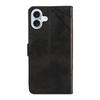 For iPhone 16 Plus Case Geometric Line Leathe Calf Texture Phone Cover
