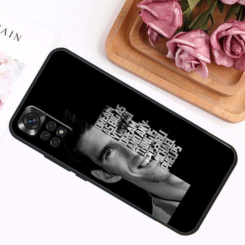 Michael Phelps Swimming Case For Xiaomi Redmi Note 14 12 11 9 10 13 Pro 9S 10S 11S 12S Redmi 13C 14C 10C 12C Cover