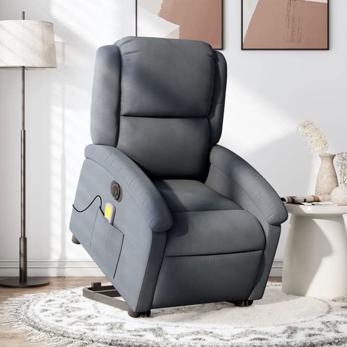 VidaXL Electric Massage Recliner, Relaxation Chair with Adjustable Backrest and Footrest, Seat of 3204334