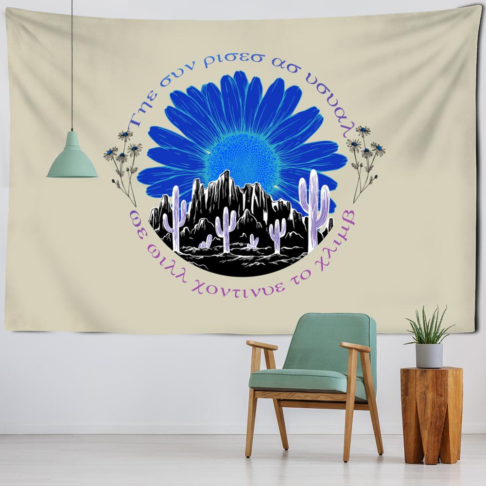 Sunflower Planet Tapestry Wall Hanging Natural Plants Bohemian Hippie Carpet Beach Towel Art Family Bedroom Room Decor