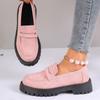 2024 New Loafer Comfortable Casual Thick Heel Round Head Non-slip Thick Sole Foot Cover Retro Large Size Women's Shoes