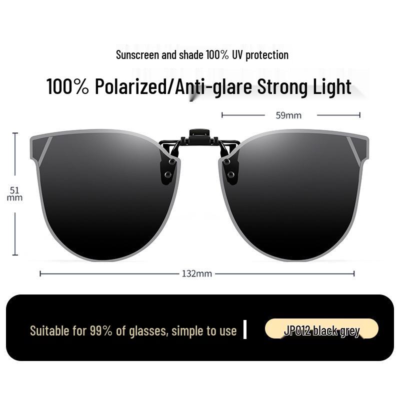Occhiali da Sole Polarizzati Clip-On Ribaltabili da Uomo - Protezione UV per la Guida Giorno/Notte