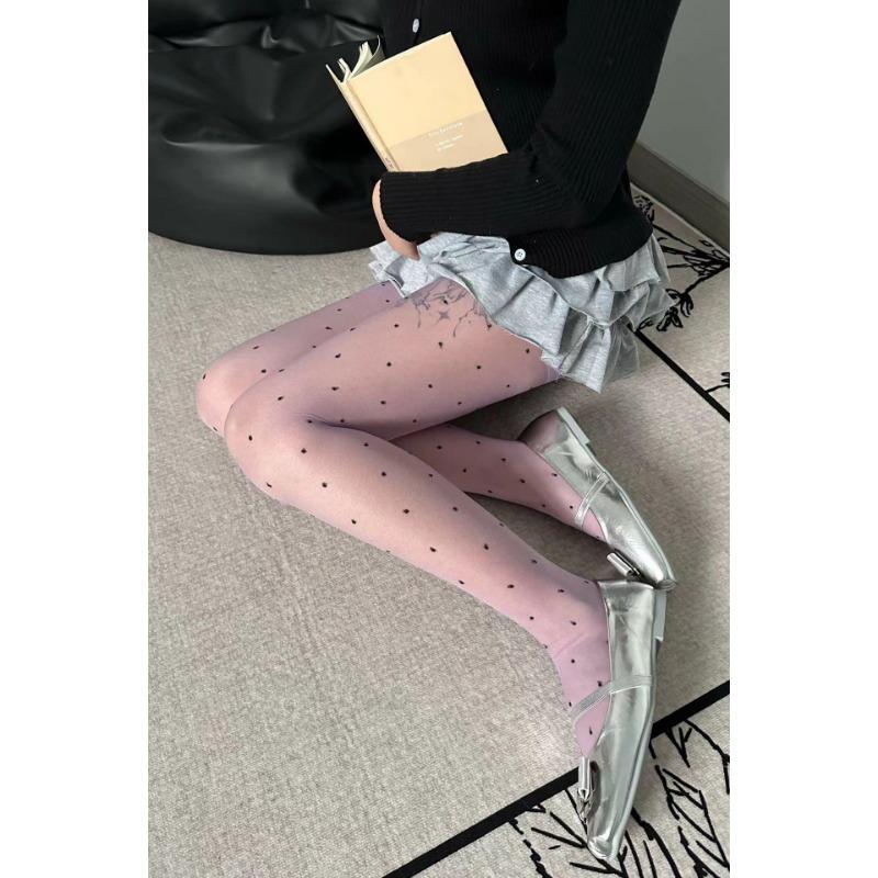 Polka Dot Women Tights Ultra-thin Nylon Thigh High Stockings Pantyhose Women Lingerie Female Hosiery High Waist Body Stockings