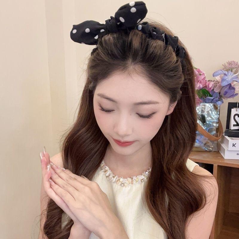 Polka Dot Bow Headband for Women Twist Hair Hoop Fashion Hair Accessory