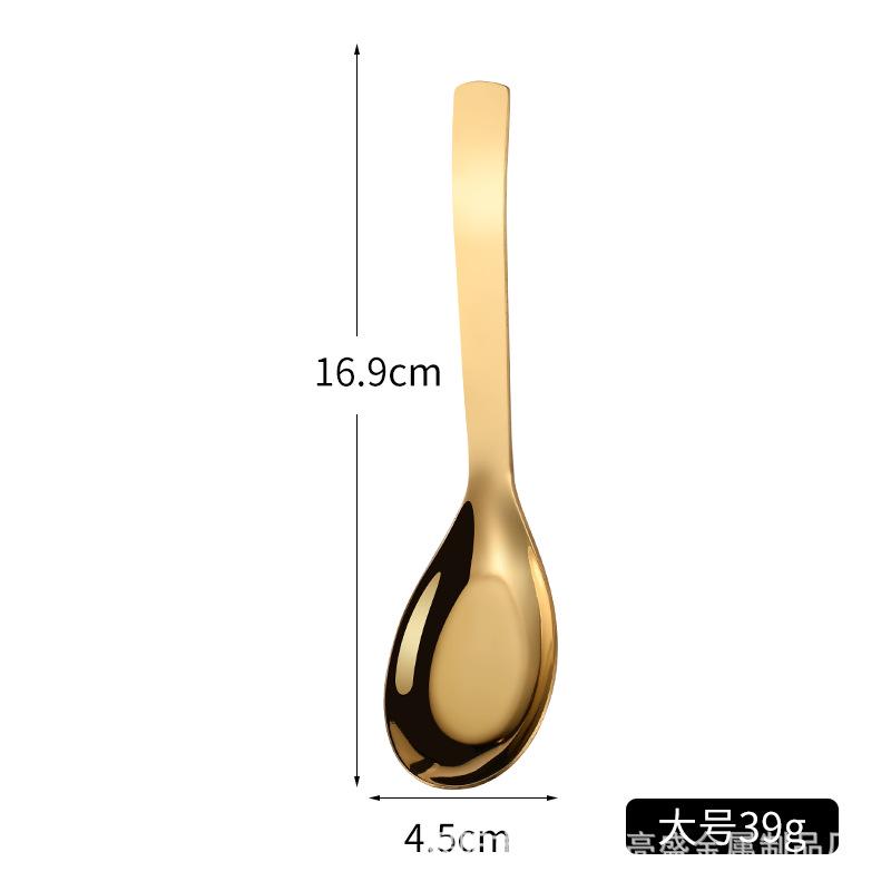 Jieyang Stainless Steel Tableware: Thickened Soup, Rice, and Watermelon Spoons